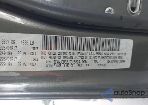 2018 Jeep Compass Latitude 4X4 from USA, damaged, VIN 3C4NJDBB2JT315024